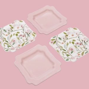 NEW Sweet Laurel Floral Dessert Plates - Set of 4